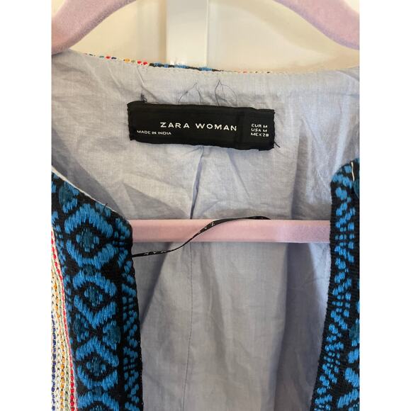 Zara Embroidered Jacket - Women Size M - Multicolored - Picture 2 of 6